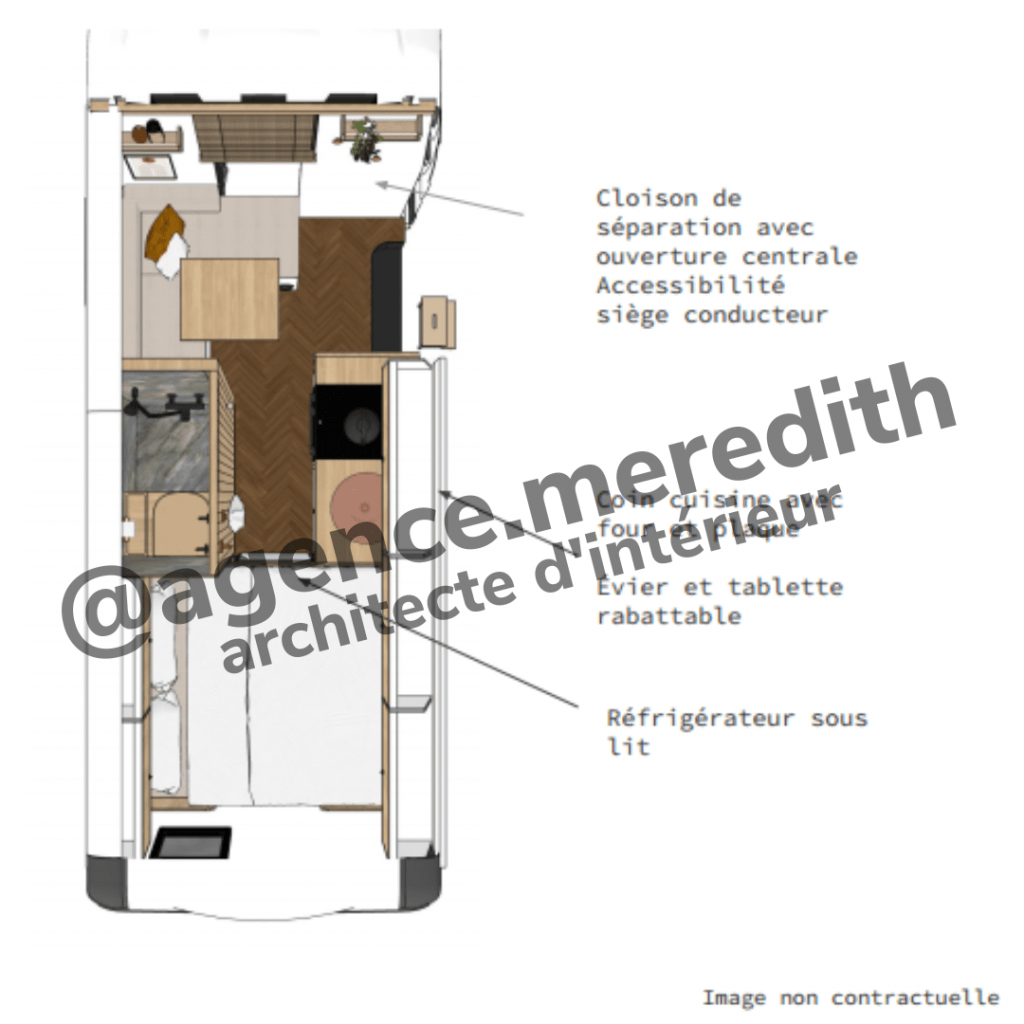 plan 3D Peugeot boxer aménagé