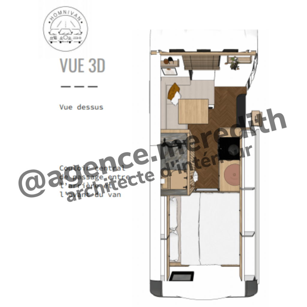 plan 3D Peugeot boxer aménagé