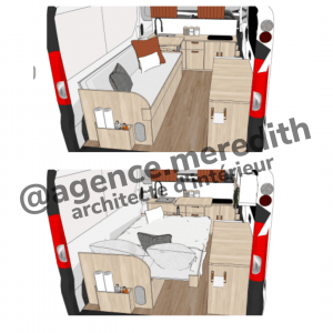 plan 3D aménagement Opel vivaro